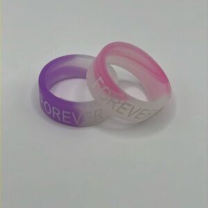 Silicone Stretch Ring Set FOREVER Band Rings